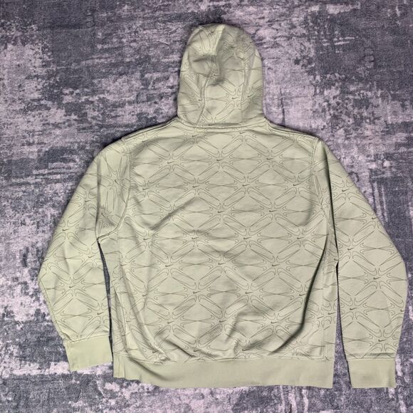 Nike Swoosh Print Embroidered Logo Hoodie Pullover Men's Large Green DM7930-343 - Picture 3 of 10